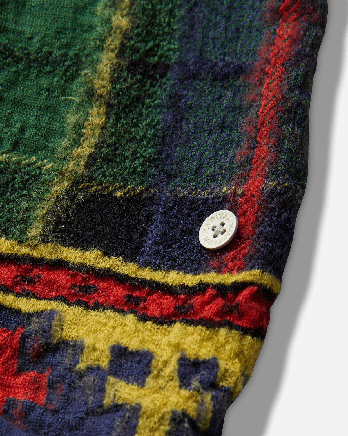 KAPITAL Fulling Wool Scarf Tartan Check Bandana Patch Red Gloves and Scarves Scarves and Warmneck EK-1519XMA RED