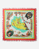 KAPITAL Rayon Fringe Stole Yukon Life Map 40In X 40In Ecru Gloves and Scarves Scarves and Warmneck K2510XM544 ECRU