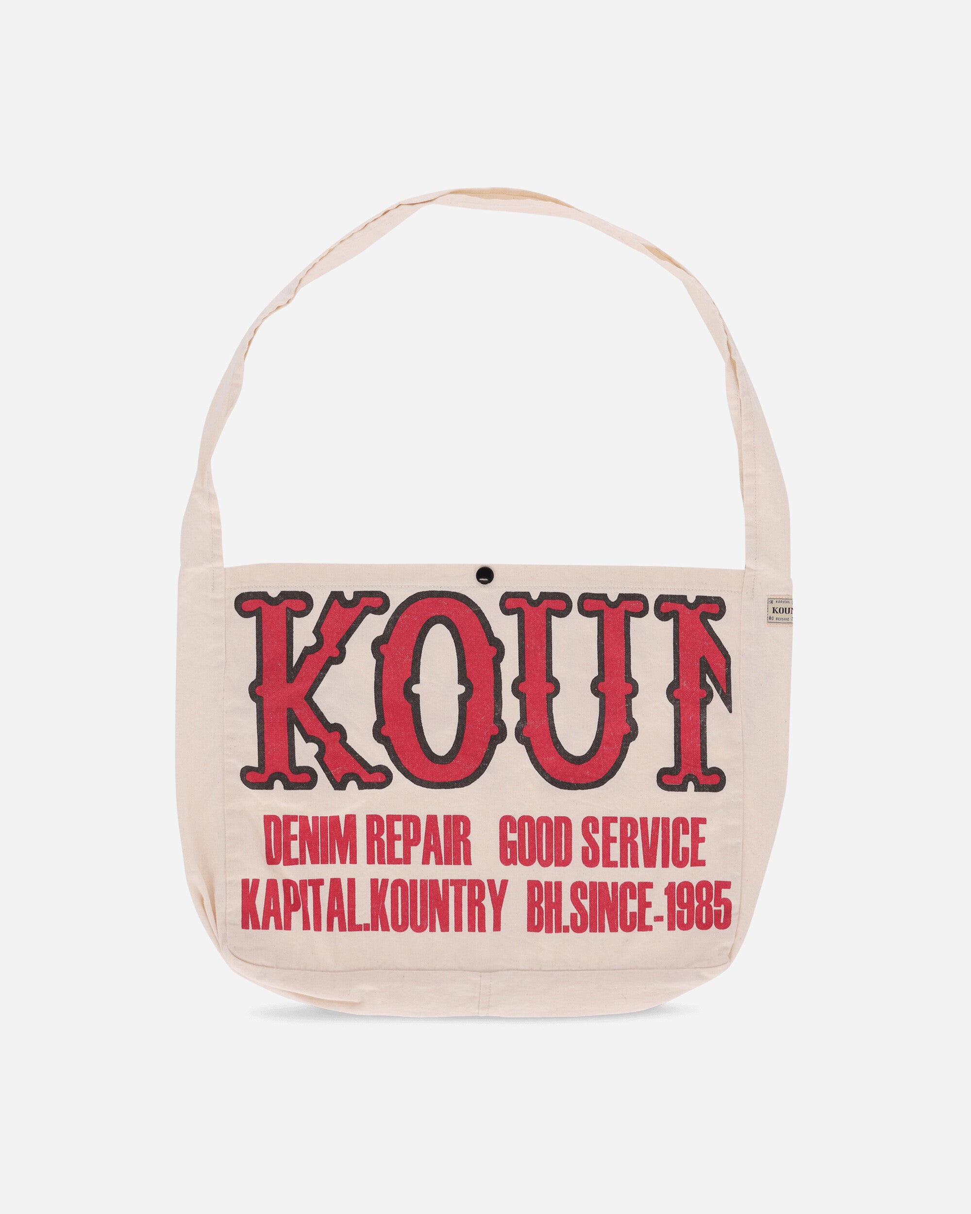 KAPITAL Cotton Twill Kountry Factory Book Bag Ecru Bags and Backpacks Shoulder Bags EK-1230XB ECRU