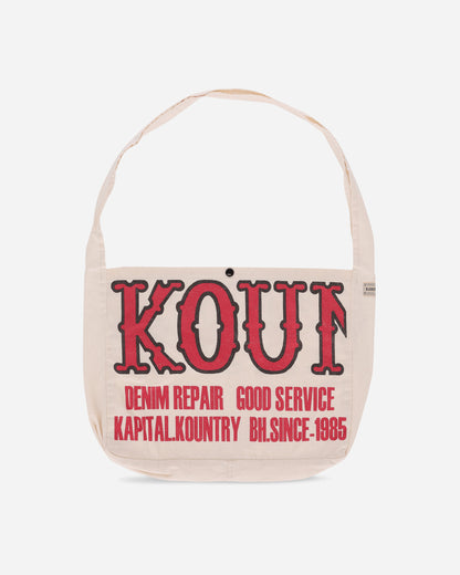KAPITAL Cotton Twill Kountry Factory Book Bag Ecru Bags and Backpacks Shoulder Bags EK-1230XB ECRU