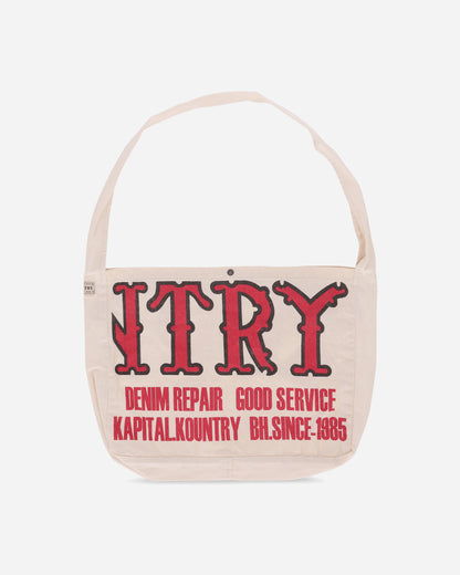 KAPITAL Cotton Twill Kountry Factory Book Bag Ecru Bags and Backpacks Shoulder Bags EK-1230XB ECRU
