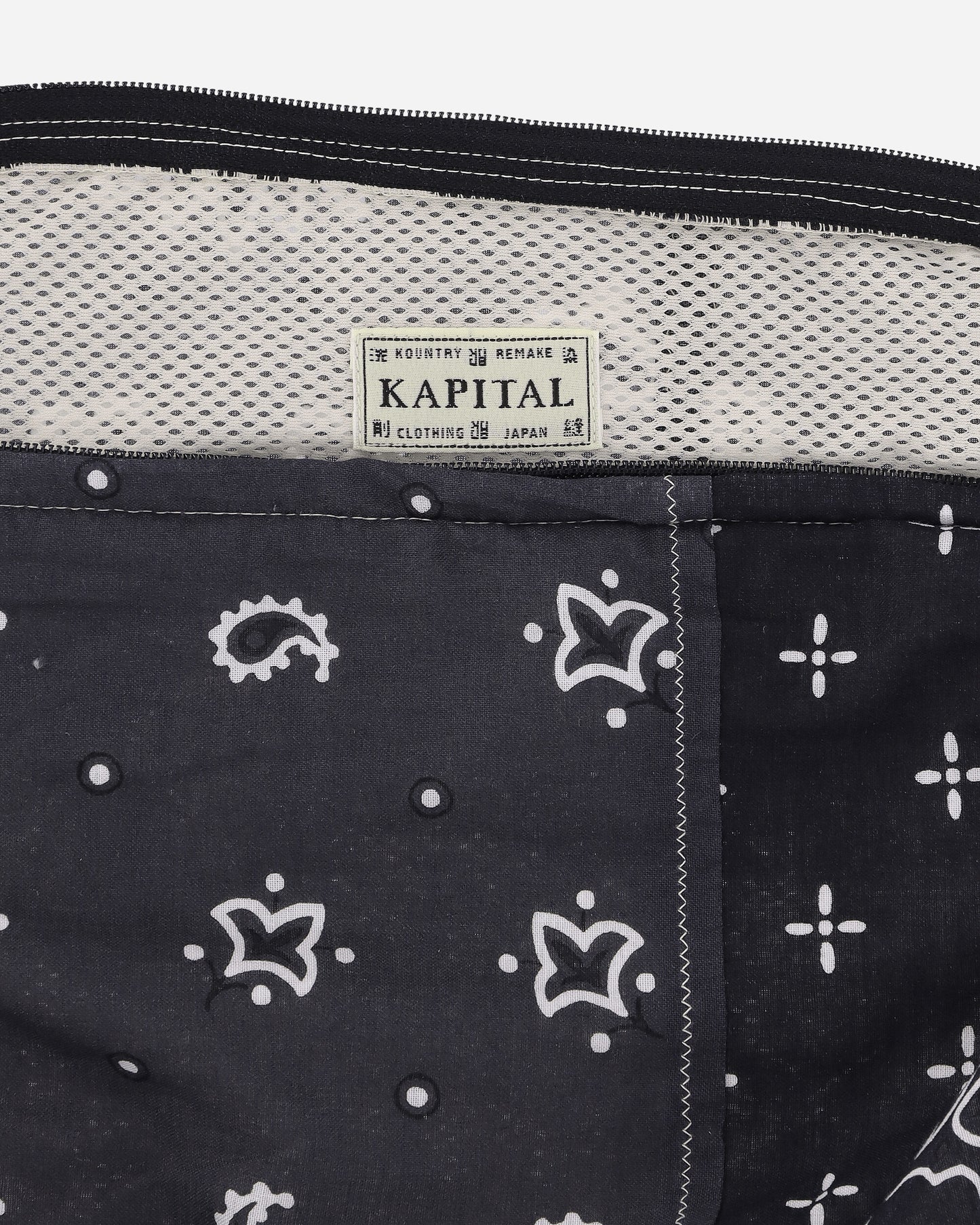 KAPITAL Gauze Bandana Beach Snufkin Bag Black Bags and Backpacks Shoulder Bags EK-911XB BLACK