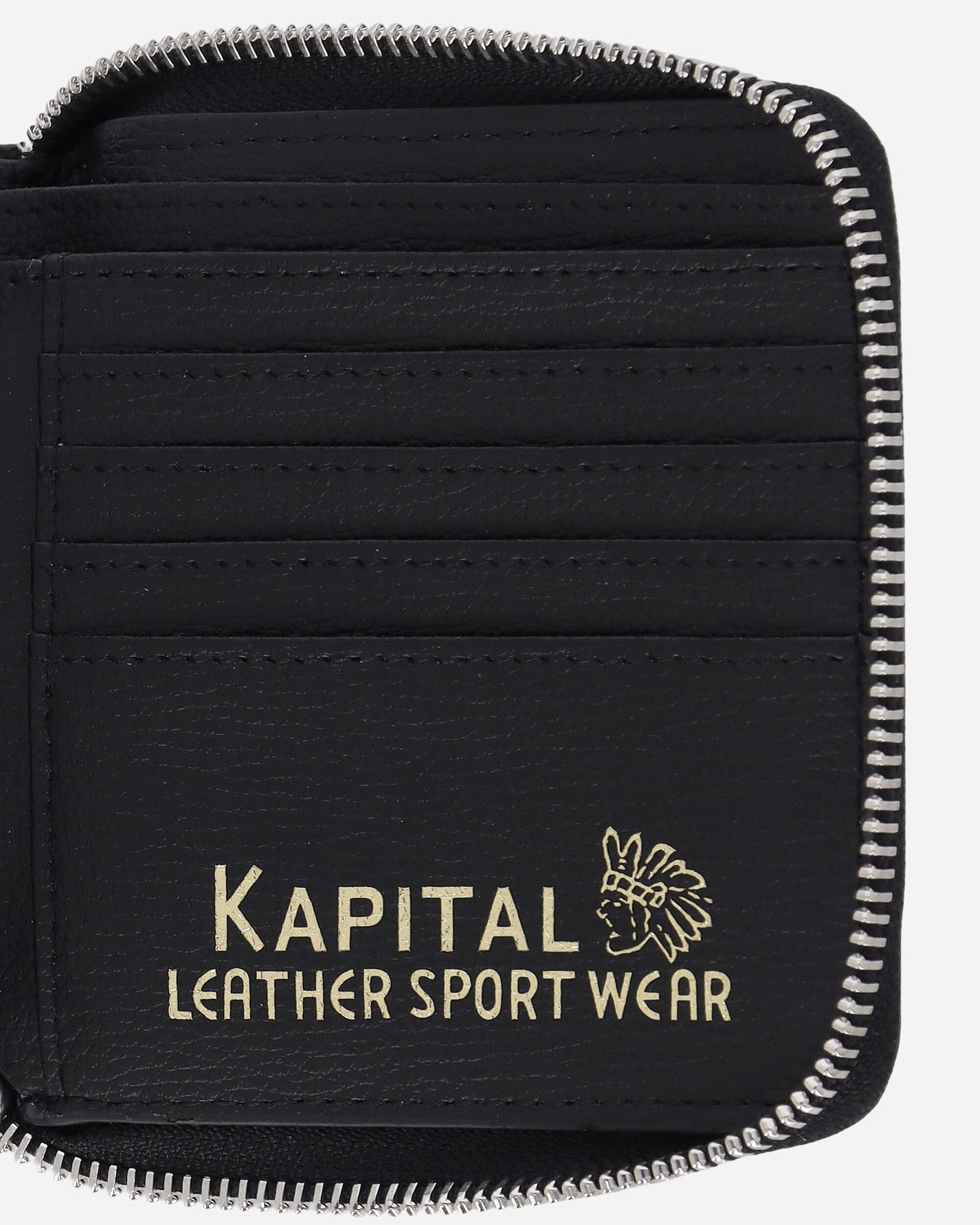 KAPITAL Thumb Up Bone Band Zip Wallet Black Wallets and Cardholders Wallets K2503XG522 BLACK