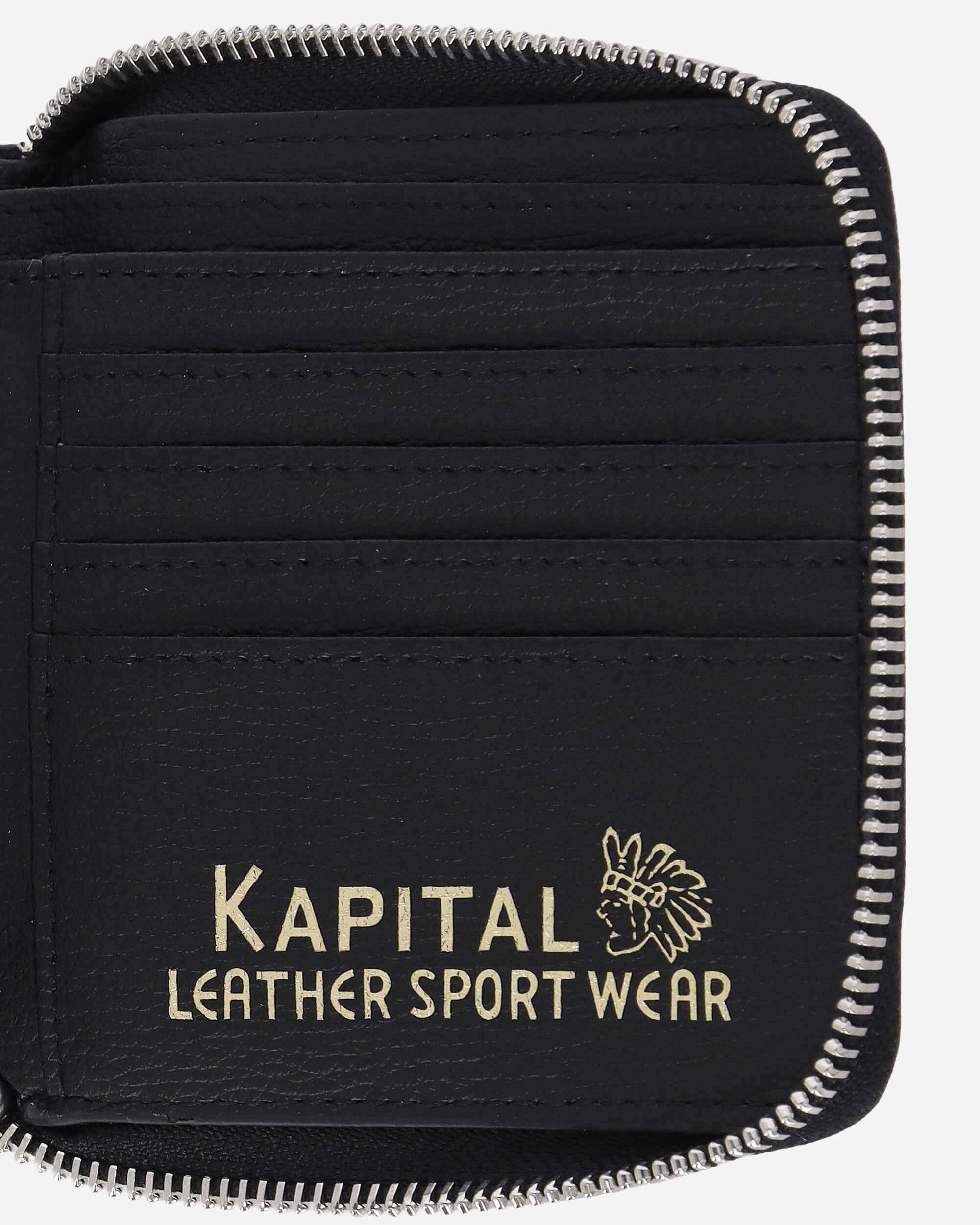 KAPITAL Thumb Up Bone Band Zip Wallet Black Wallets and Cardholders Wallets K2503XG522 BLACK