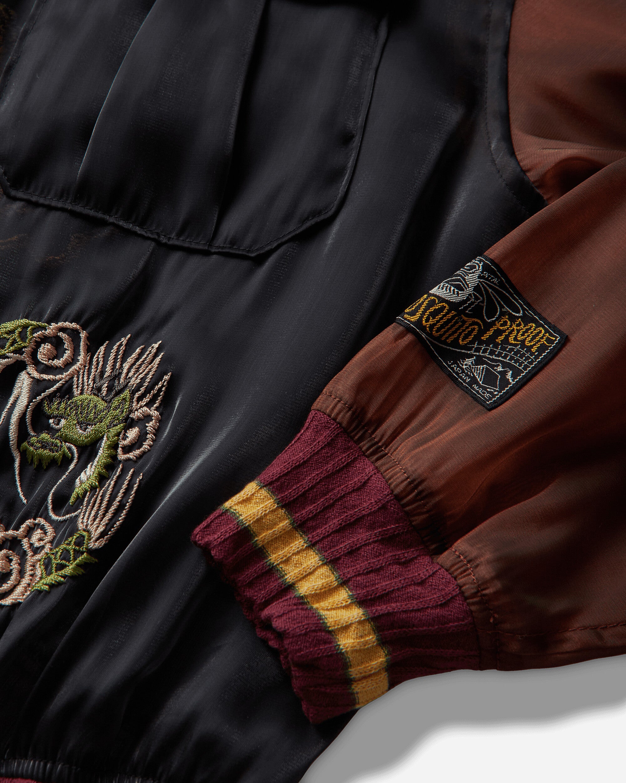 KAPITAL Sheer Pearl Mosquito Guard 2Tones Vietnam Jkt Black - Brown Coats and Jackets Bomber Jackets K2504LJ183 BLKXBR