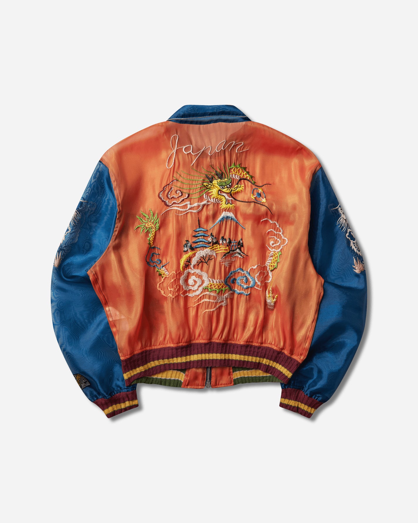 KAPITAL Sheer Pearl Mosquito Guard 2Tones Vietnam Jkt Orange - Blue Coats and Jackets Bomber Jackets K2504LJ183 ORGXBL