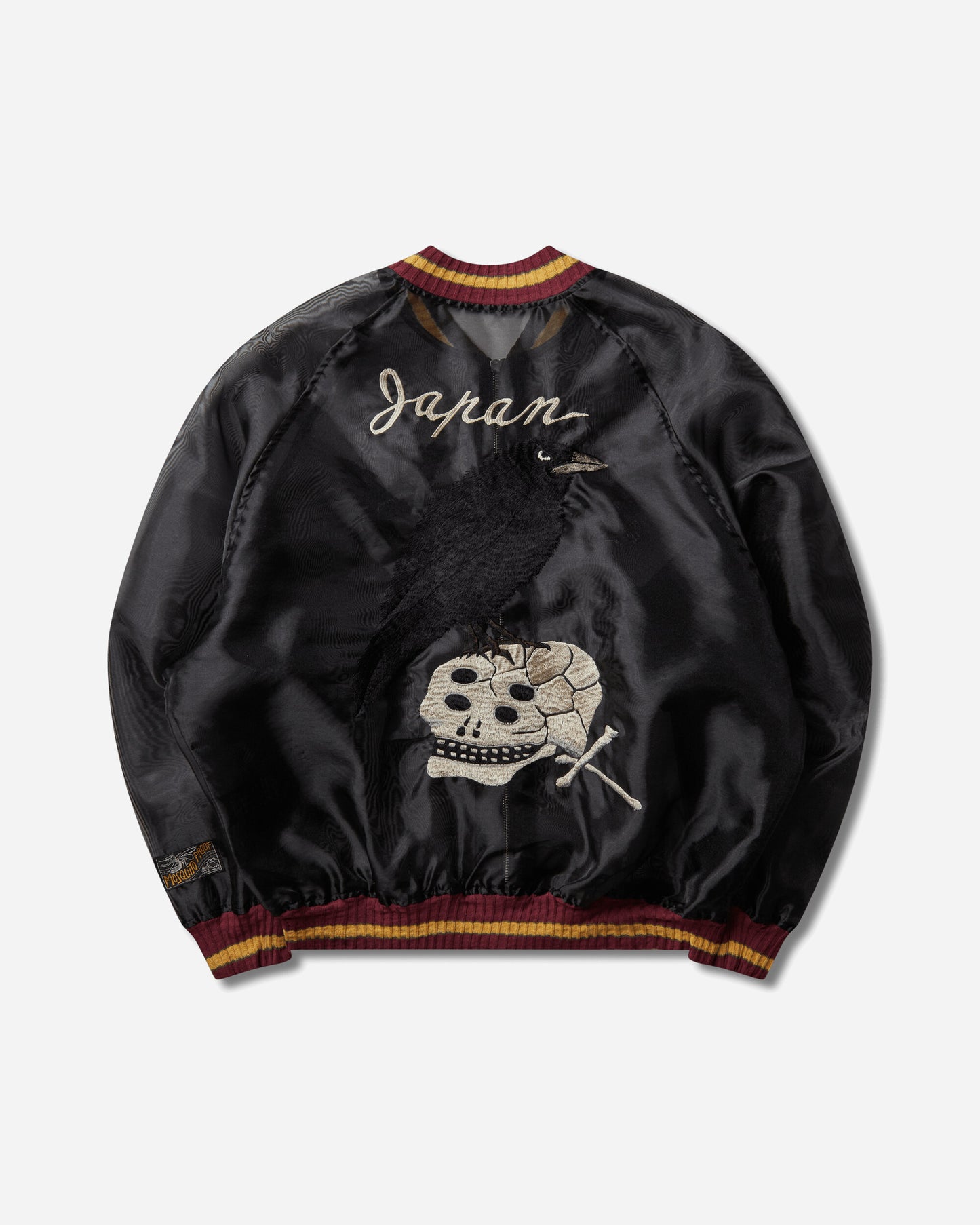 KAPITAL Sheer Pearl Mosquito Guard Souvenir Jkt (Raven & Skull) Black Coats and Jackets Bomber Jackets K2504LJ128 BLACK