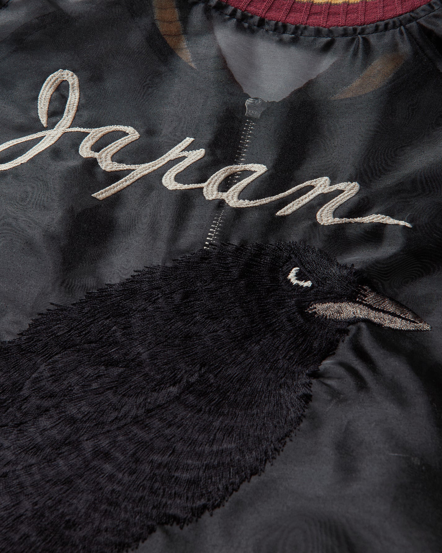 KAPITAL Sheer Pearl Mosquito Guard Souvenir Jkt (Raven & Skull) Black Coats and Jackets Bomber Jackets K2504LJ128 BLACK