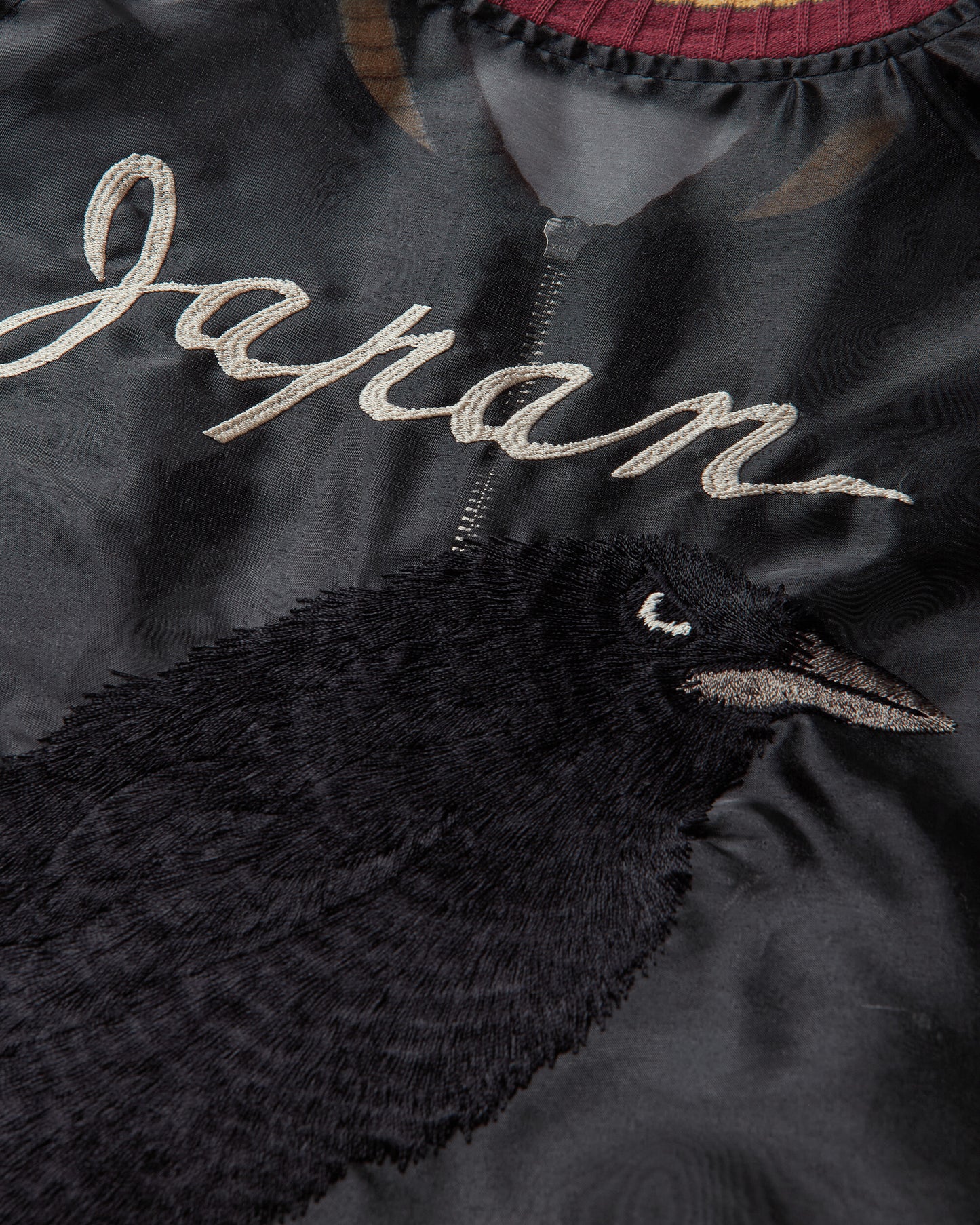 KAPITAL Sheer Pearl Mosquito Guard Souvenir Jkt (Raven & Skull) Black Coats and Jackets Bomber Jackets K2504LJ128 BLACK