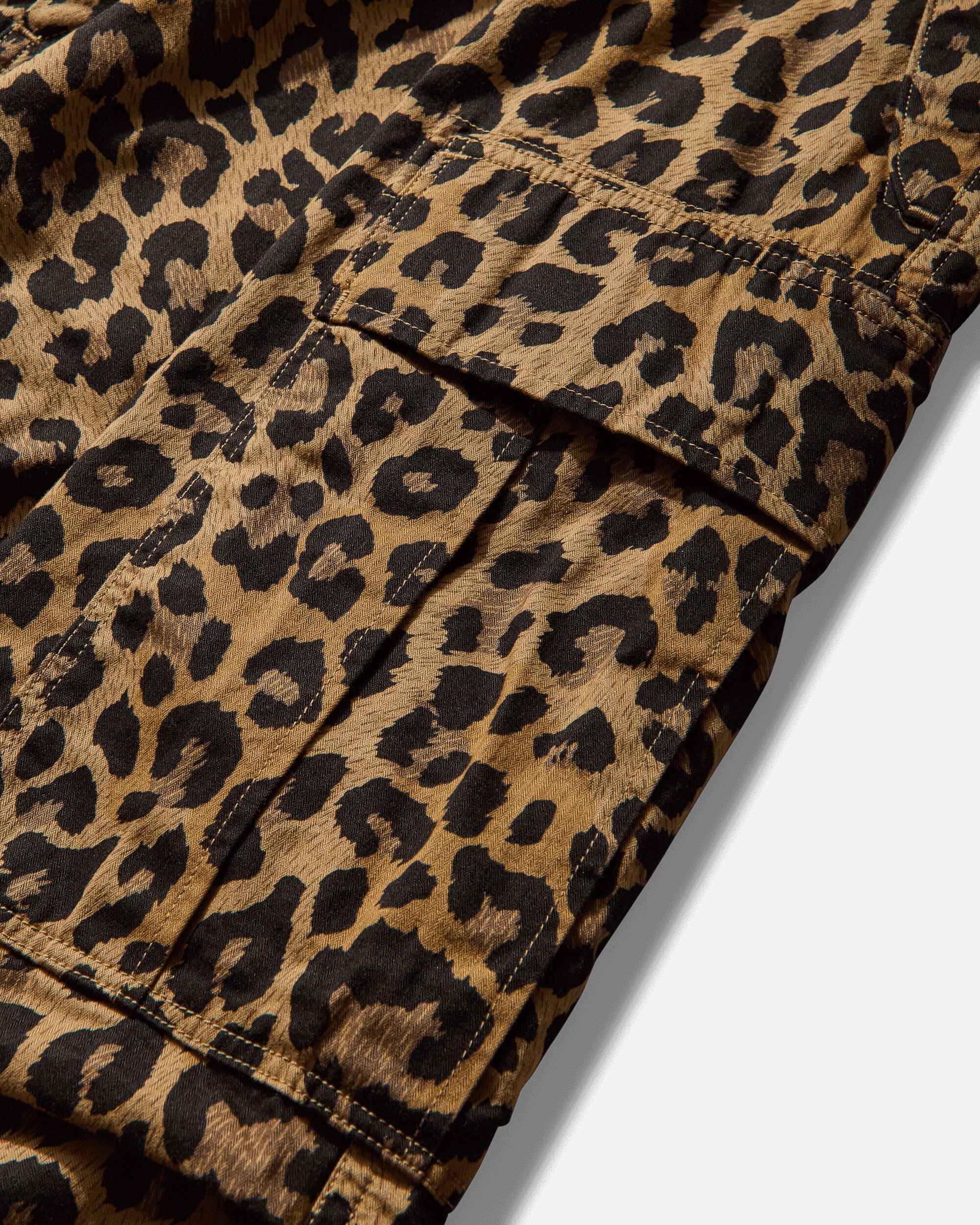 KAPITAL Cotton Herringbone Leopard Jumbo Cargo Pants Brown Pants Cargo K2409LP008 BROWN