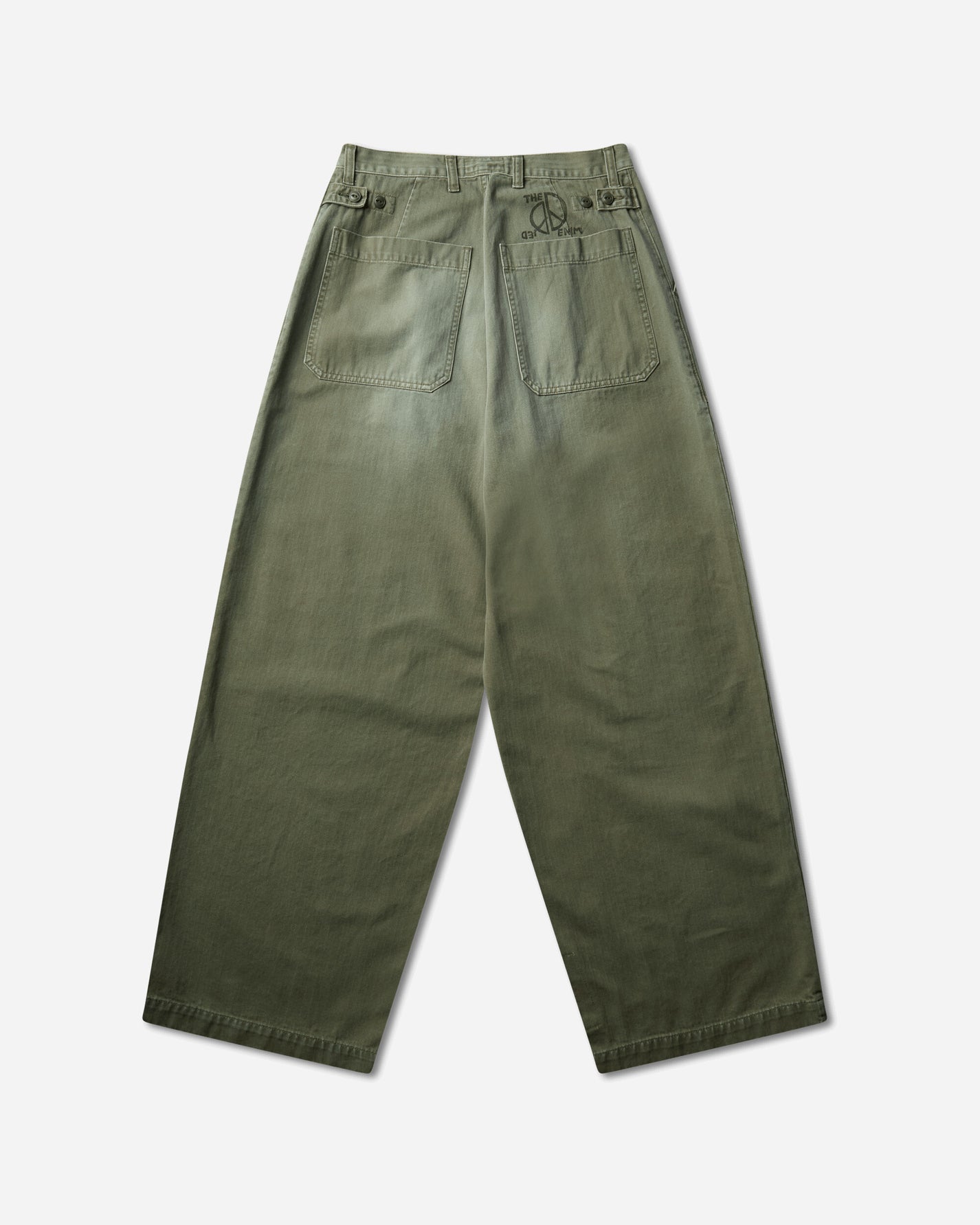 KAPITAL Herringbone Fatigue Baggy Pants (Rushfiled Remake) Khaki Pants Casual K2503LP096 KHAKI
