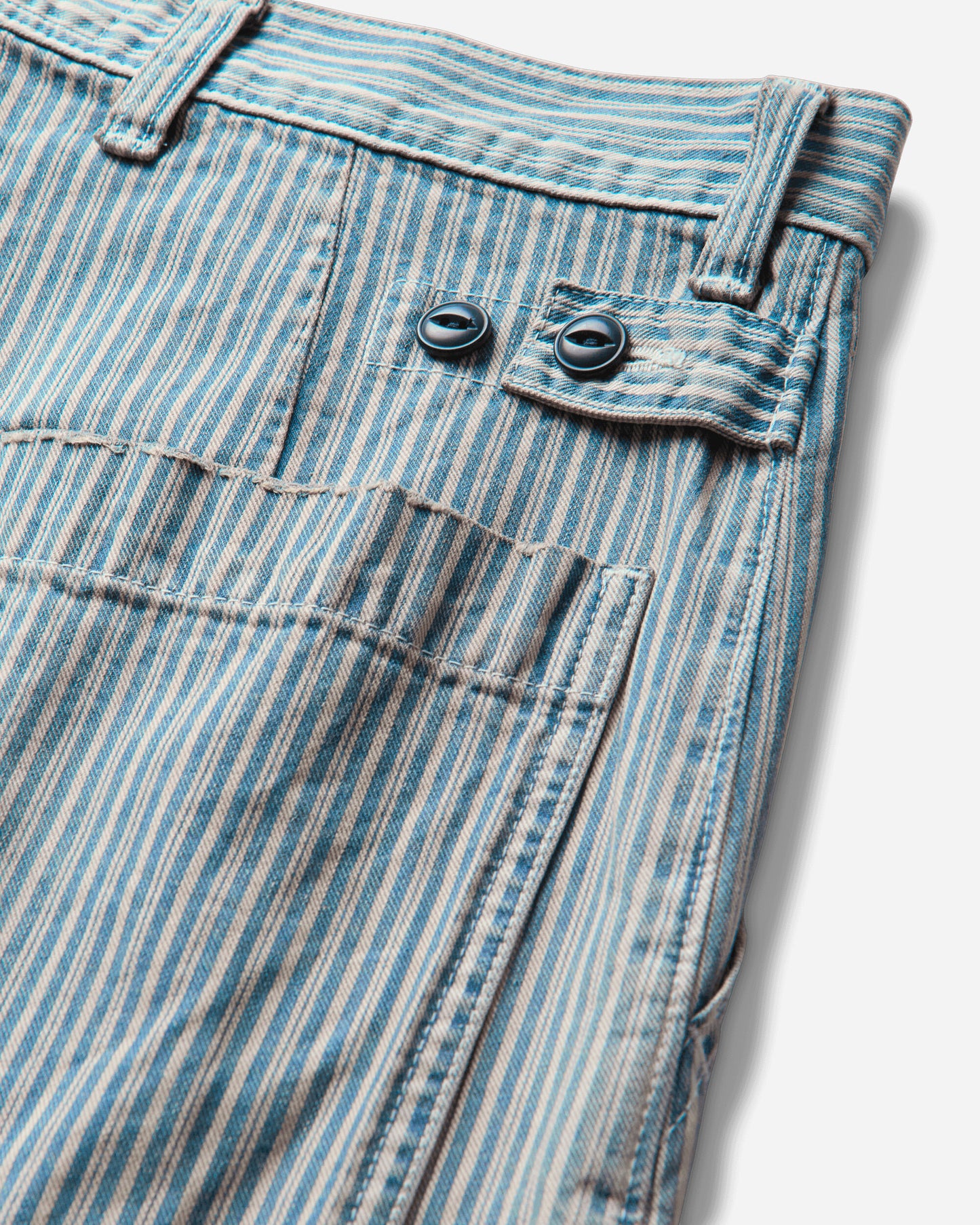 KAPITAL Liberty Hickoree Fatigue Baggy Pants (Rushfiled Remake) Hickory Stripes Pants Casual K2503LP036 HICKOREE