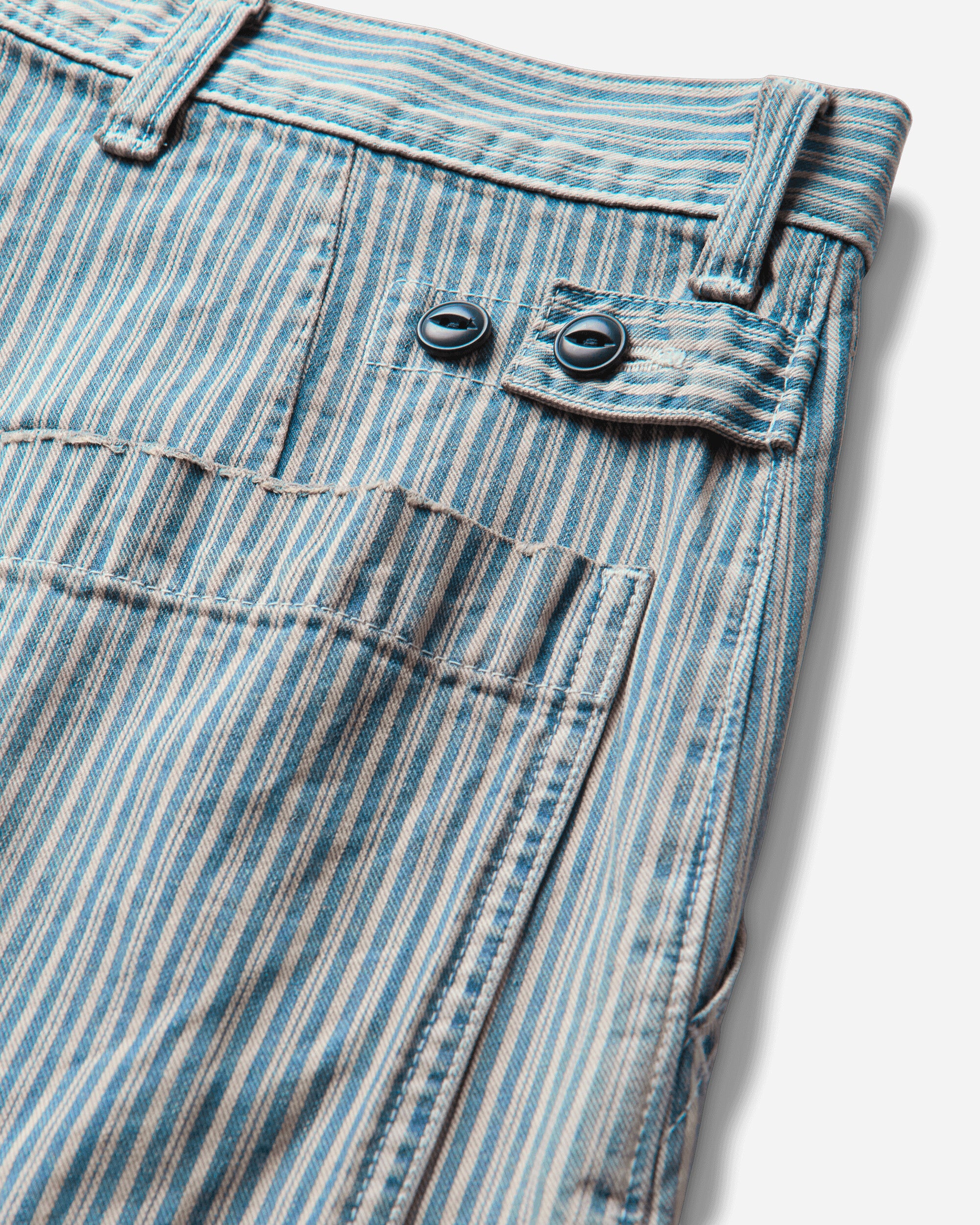 KAPITAL Liberty Hickoree Fatigue Baggy Pants (Rushfiled Remake) Hickory Stripes Pants Casual K2503LP036 HICKOREE