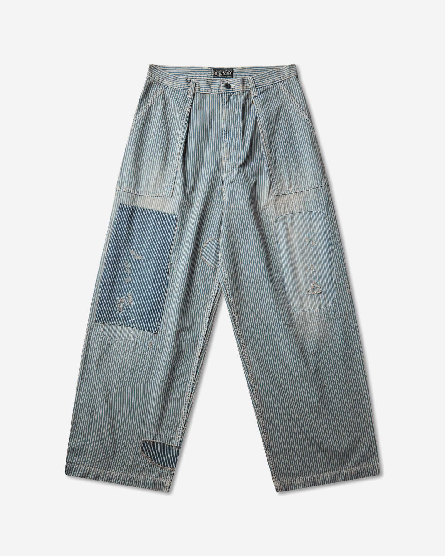KAPITAL Liberty Hickoree Fatigue Baggy Pants (Rushfiled Remake) Hickory Stripes Pants Casual K2503LP036 HICKOREE