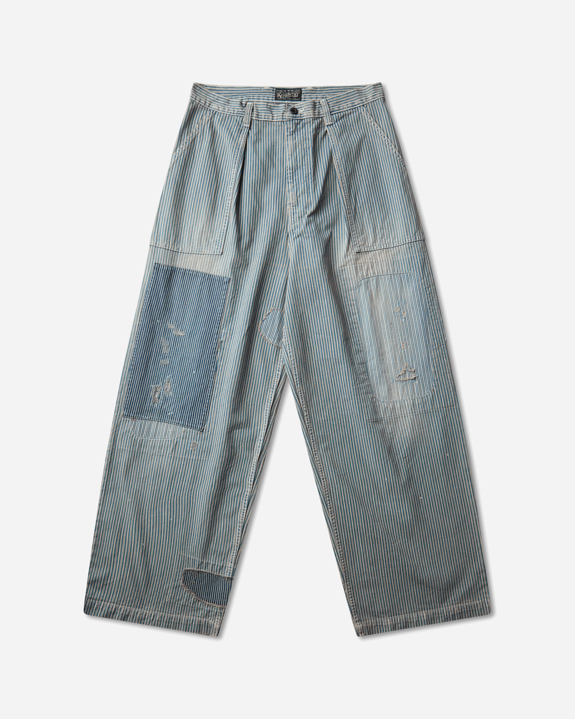 KAPITAL Liberty Hickoree Fatigue Baggy Pants (Rushfiled Remake) Hickory Stripes Pants Casual K2503LP036 HICKOREE
