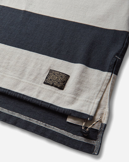 KAPITAL Jail Stripe Jersey Big Rugger Shirt Black - Ecru Sweatshirts Crewneck K2503LC114 BLKXECR