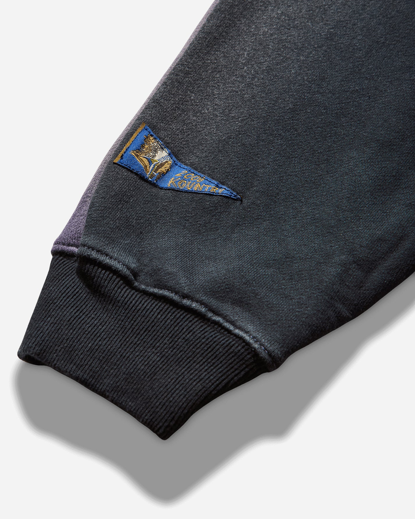 KAPITAL Sweat Knit 2Tones Reage Big Sweatshirt Bone Black/Purple Sweatshirts Crewneck EK-1139LCA BLKXPURPLE