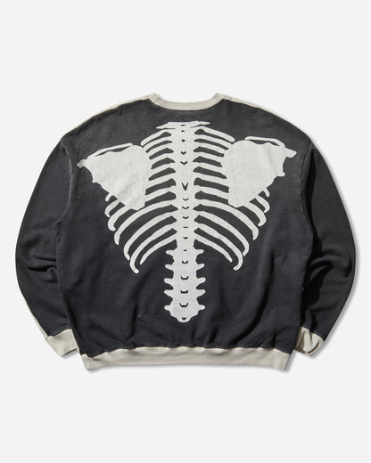 KAPITAL Sweat Knit 2Tones Reage Big Sweatshirt Bone Ecru/Black Sweatshirts Crewneck EK-1139LCA ECRXBLACK