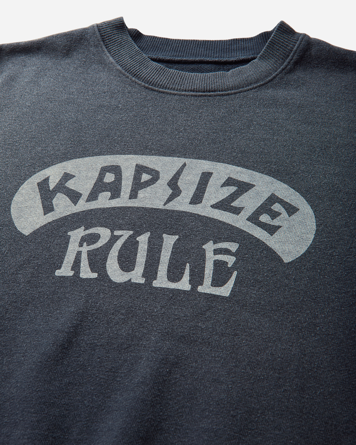 KAPITAL Swt Knit Crew Swt Kapsize Rule Black Sweatshirts Crewneck K2511LC160 BLACK