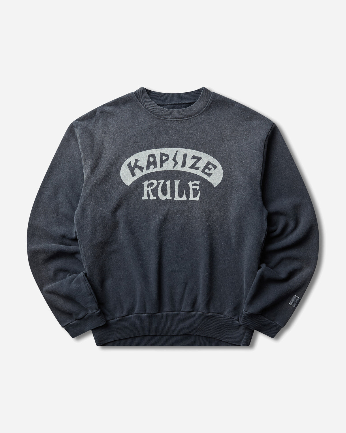 KAPITAL Swt Knit Crew Swt Kapsize Rule Black Sweatshirts Crewneck K2511LC160 BLACK
