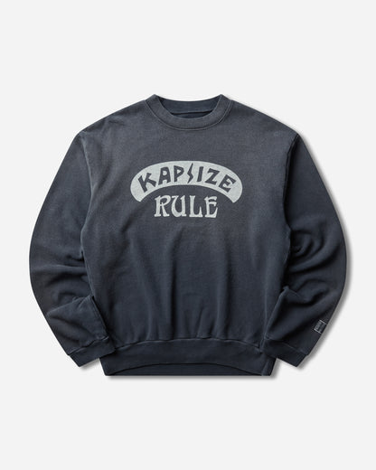 KAPITAL Swt Knit Crew Swt Kapsize Rule Black Sweatshirts Crewneck K2511LC160 BLACK