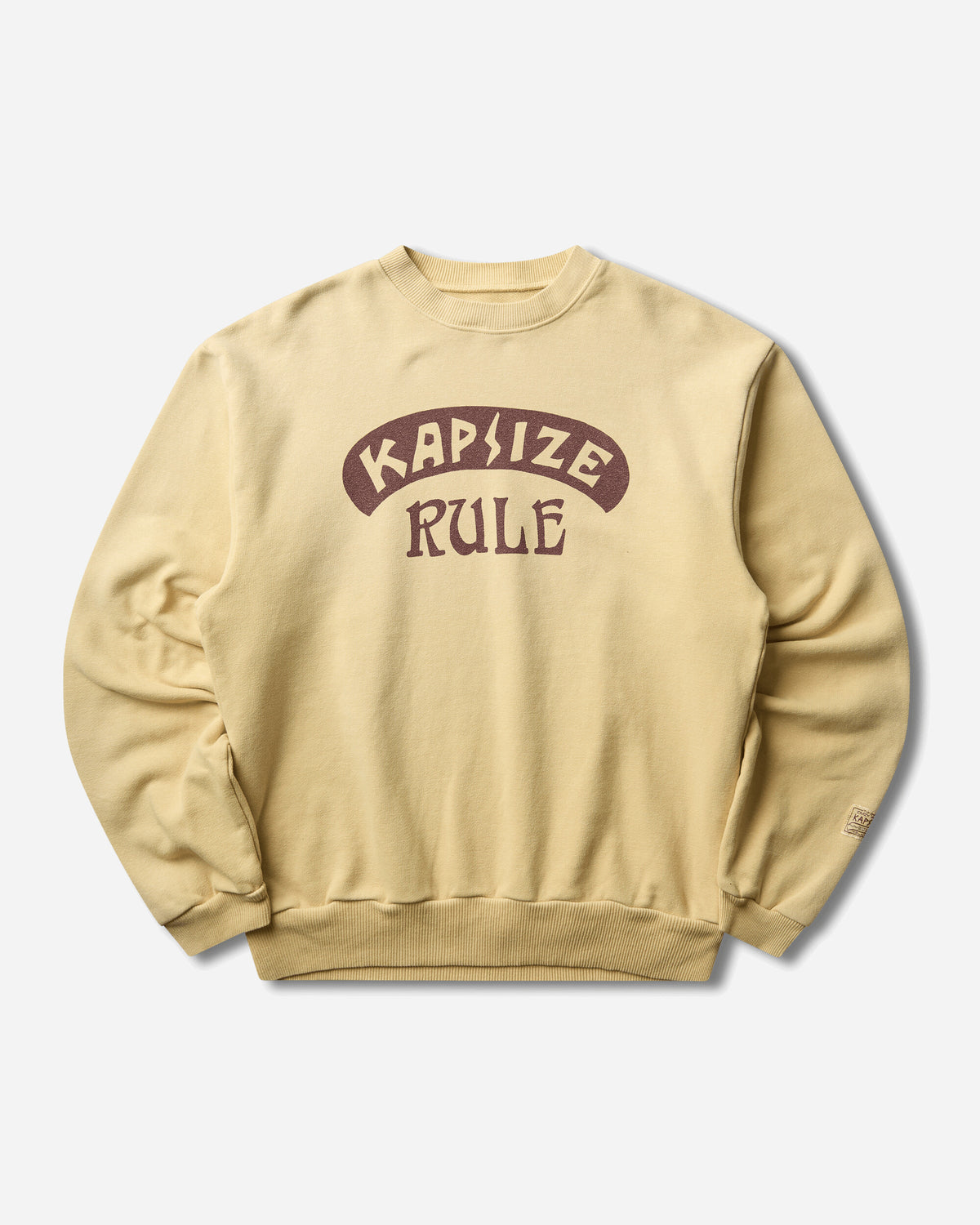 KAPITAL Swt Knit Crew Swt Kapsize Rule Light Yellow Sweatshirts Crewneck K2511LC160 LIGHTYELLOW