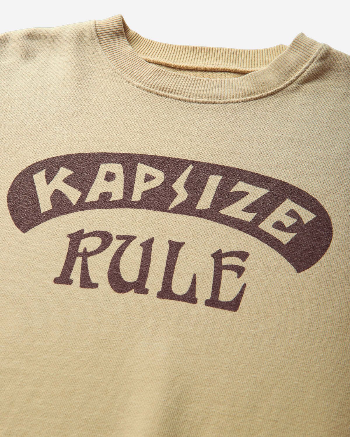 KAPITAL Swt Knit Crew Swt Kapsize Rule Light Yellow Sweatshirts Crewneck K2511LC160 LIGHTYELLOW