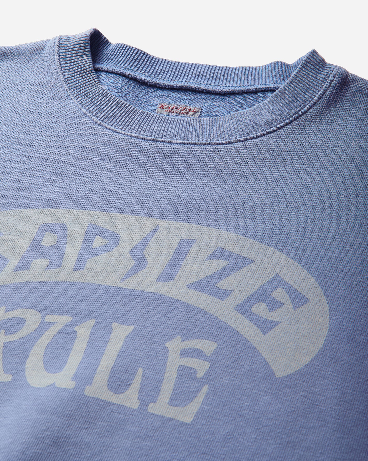 KAPITAL Swt Knit Crew Swt(Kapsize Rule) Light Blue Sweatshirts Crewneck K2511LC160 POWDERBLUE
