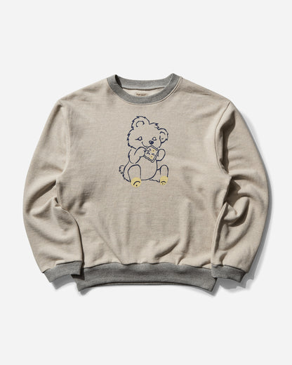 KAPITAL Swt Knit Crew Swt (Peckish Little Bear) Ecrxgray Sweatshirts Crewneck EK-1685LC 1