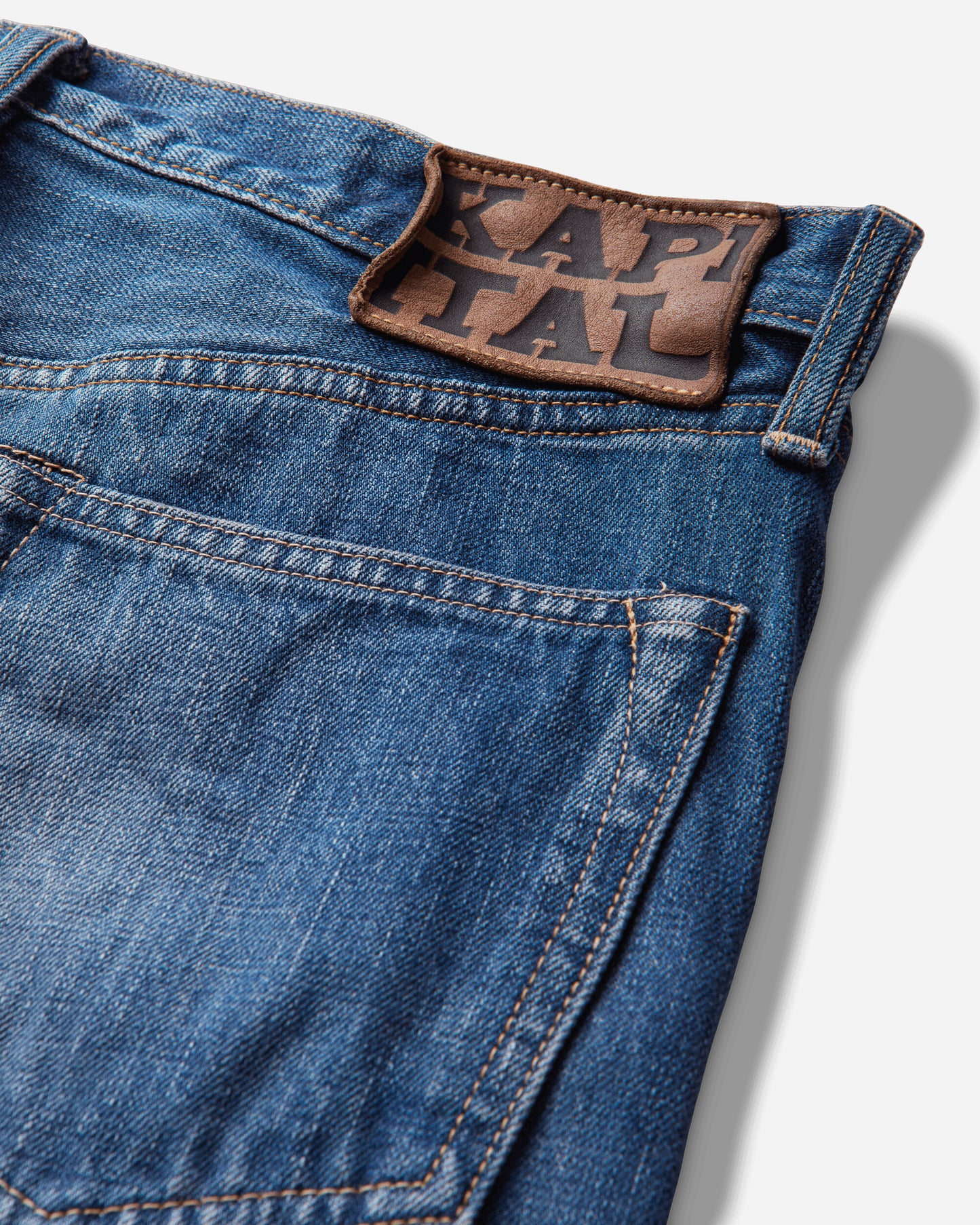 KAPITAL 13.5Oz Zimbabwe Denim 5P Monkey Th (Pro) Washed Indigo Pants Denim K2502LP008 PRO