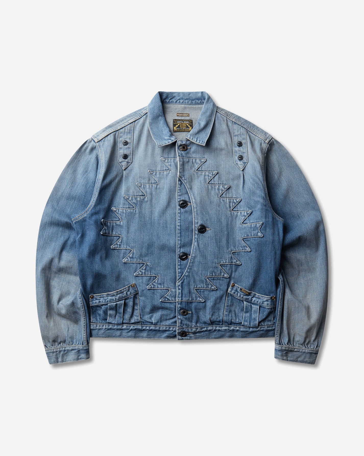 KAPITAL 12Oz Denim Std Thunderbird Jkt (Pro) Washed Indigo Coats and Jackets Denim Jackets K2504LJ176 PRO