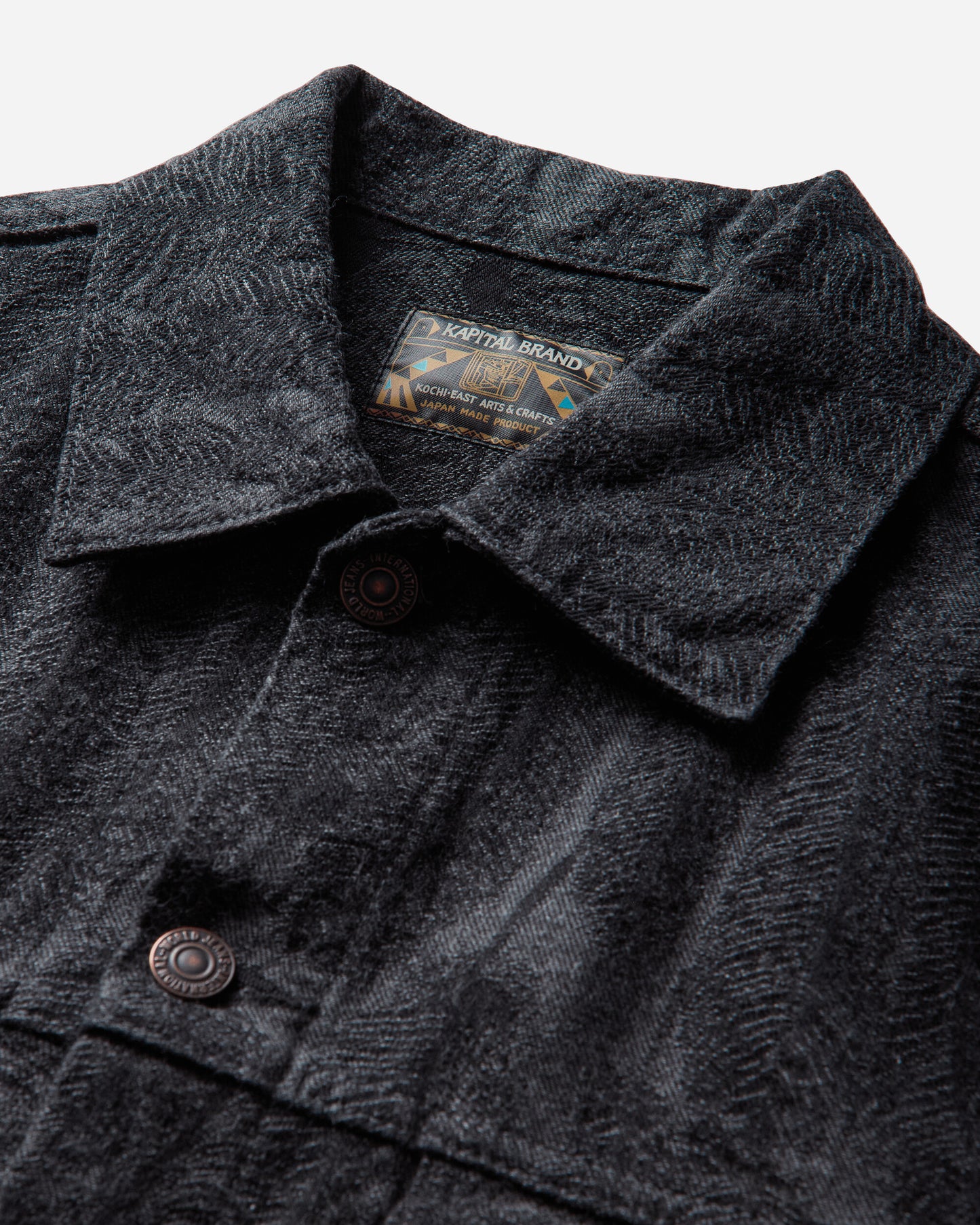 KAPITAL 12Oz Magpie Denim 3Rd Jkt Black - Black Coats and Jackets Denim Jackets K2503LJ024 BLKXBLK