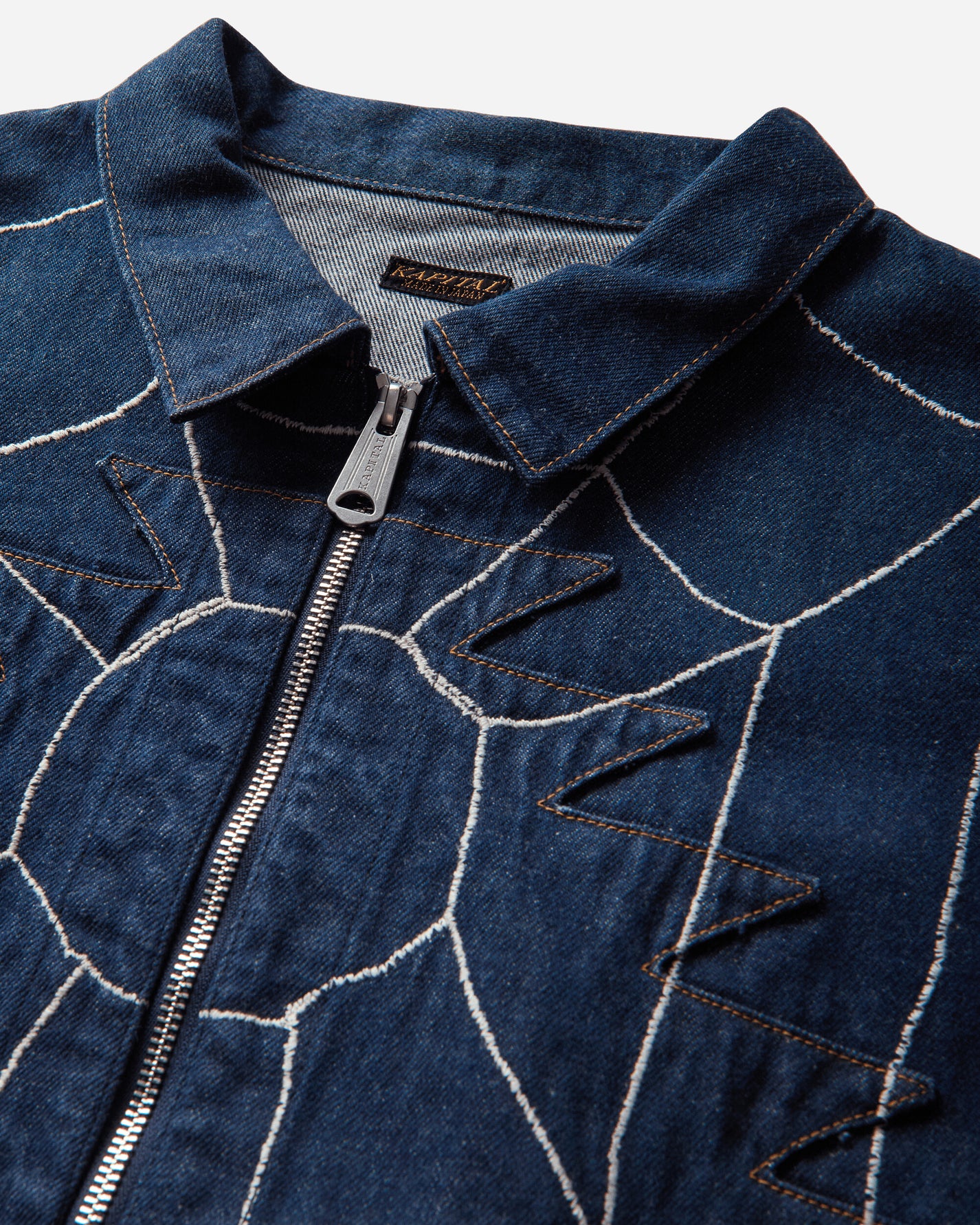 KAPITAL 13Oz Denim Std Thunderbird Blouson (Kountry Dream Catch Remake) Indigo Coats and Jackets Denim Jackets K2504LJ179 IDG