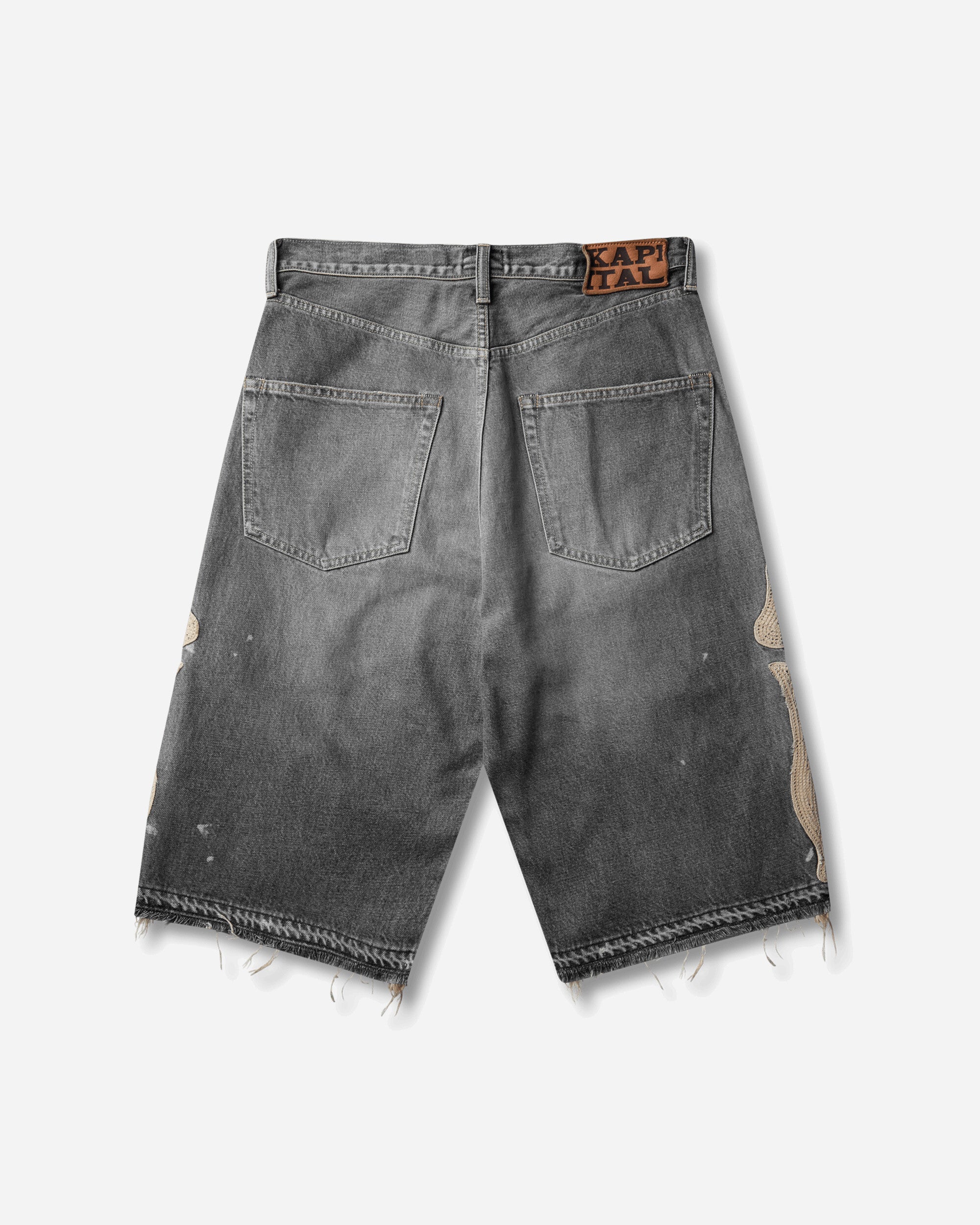 KAPITAL 14Oz Black Denim 5P Shorts (Bone) Na Black Shorts Denim Short EK-1449SPA BLACK