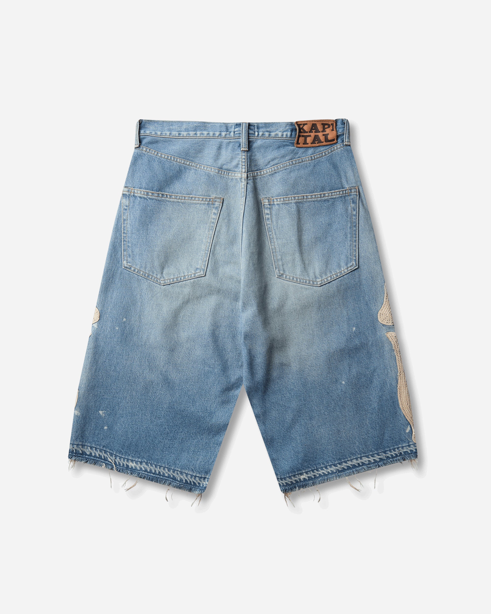 KAPITAL 14Oz Denim 5P Shorts (Bone) Na Washed Indigo Shorts Denim Short EK-1448SPA PRO