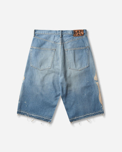KAPITAL 14Oz Denim 5P Shorts (Bone) Na Washed Indigo Shorts Denim Short EK-1448SPA PRO