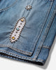 KAPITAL 14Oz Denim Shorts (Studs Remake) Washed Indigo Shorts Denim Short EK-1626SP PRO