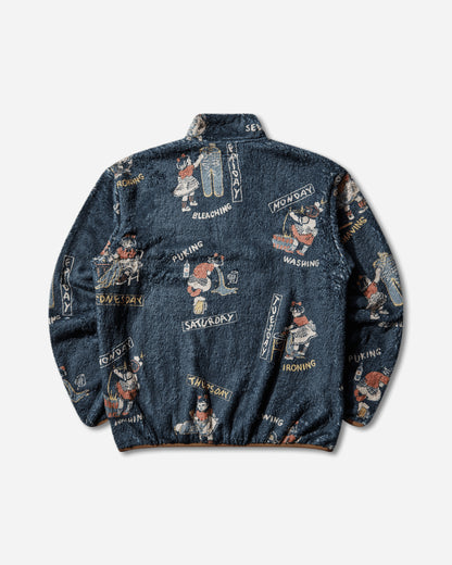 KAPITAL Kountry Calendar Fleece Pullover Navy Sweatshirts Fleece EK-1342LC NAVY