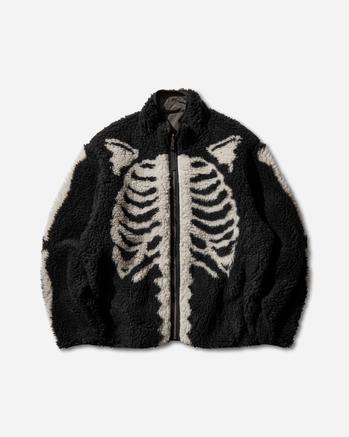 KAPITAL Bone Boa Fleece Reversible Blouson Black Coats and Jackets Fleece Jackets K2412LJ146 BLACK