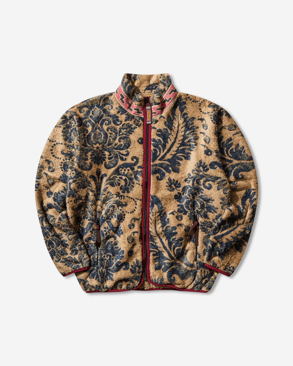 KAPITAL Damask Fleece Zip Blouson Beige Coats and Jackets Fleece Jackets EK-1530LCA BEIGE