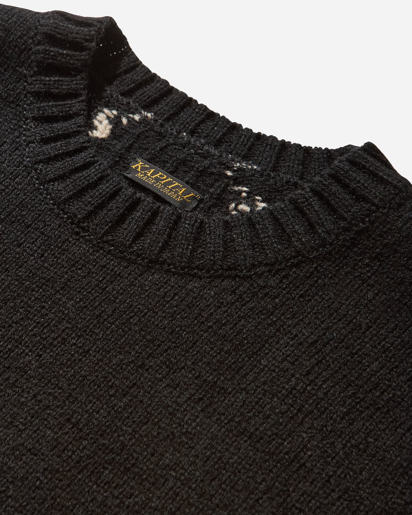 KAPITAL 5G Wool Bone Vest Black Knitwears Gilets K2410KN078 BLACK