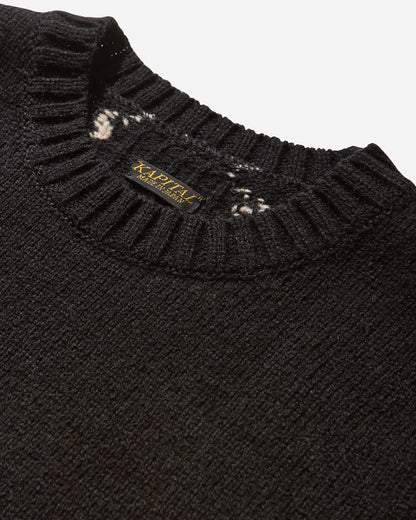 KAPITAL 5G Wool Bone Vest Black Knitwears Gilets K2410KN078 BLACK