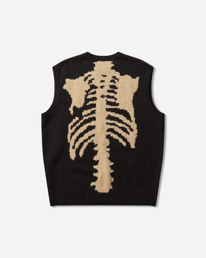 KAPITAL 5G Wool Bone Vest Black Knitwears Gilets K2410KN078 BLACK
