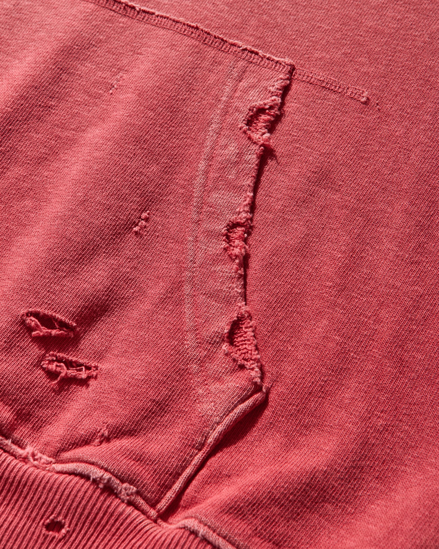 KAPITAL Sweat Knit Thriller Damaged Hoodie Studs Red Sweatshirts Hoodies K2411LC136 RED