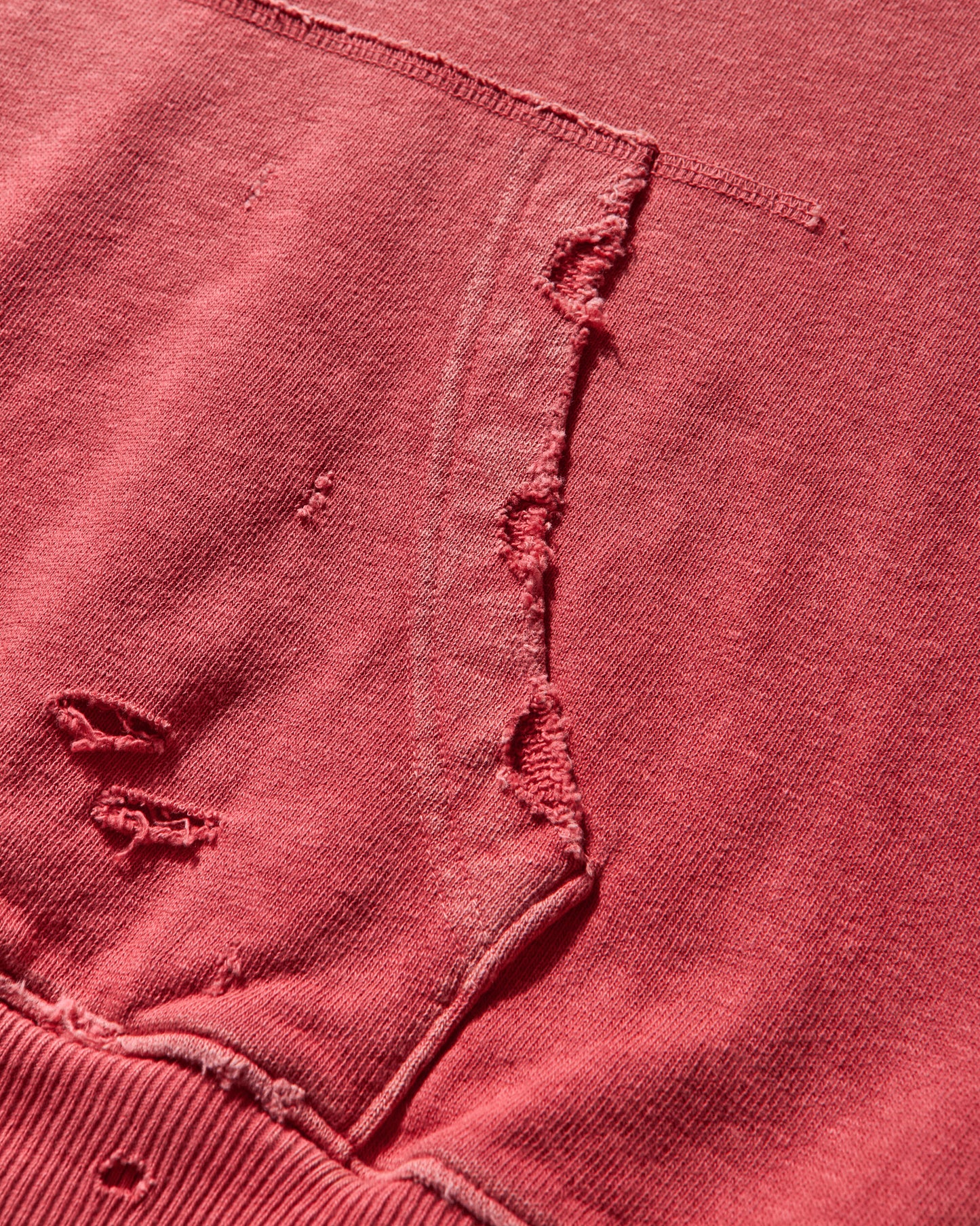 KAPITAL Sweat Knit Thriller Damaged Hoodie Studs Red Sweatshirts Hoodies K2411LC136 RED