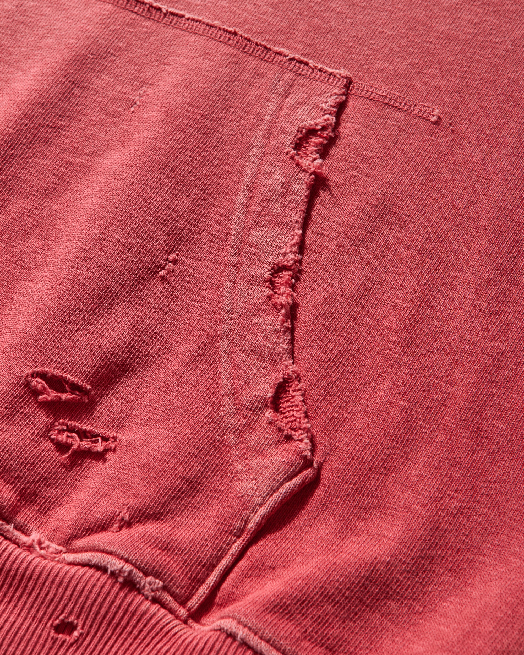 KAPITAL Sweat Knit Thriller Damaged Hoodie Studs Red Sweatshirts Hoodies K2411LC136 RED