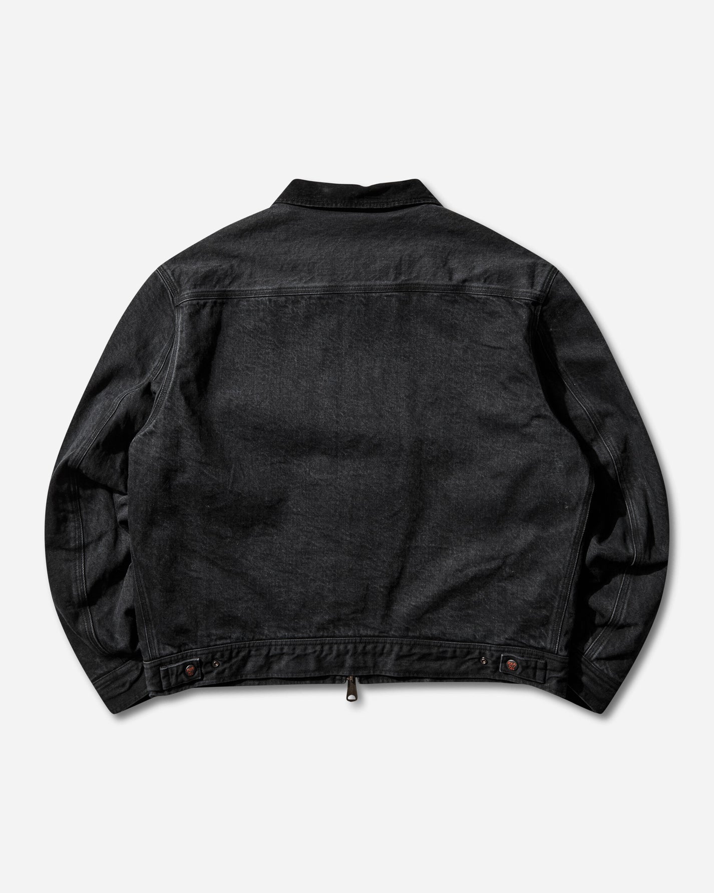 KAPITAL 14Oz Blkxblk Denim Bone Lining Reversible Zipup Work Jacket Black Coats and Jackets Jackets K2310LJ085 BLKXBLK