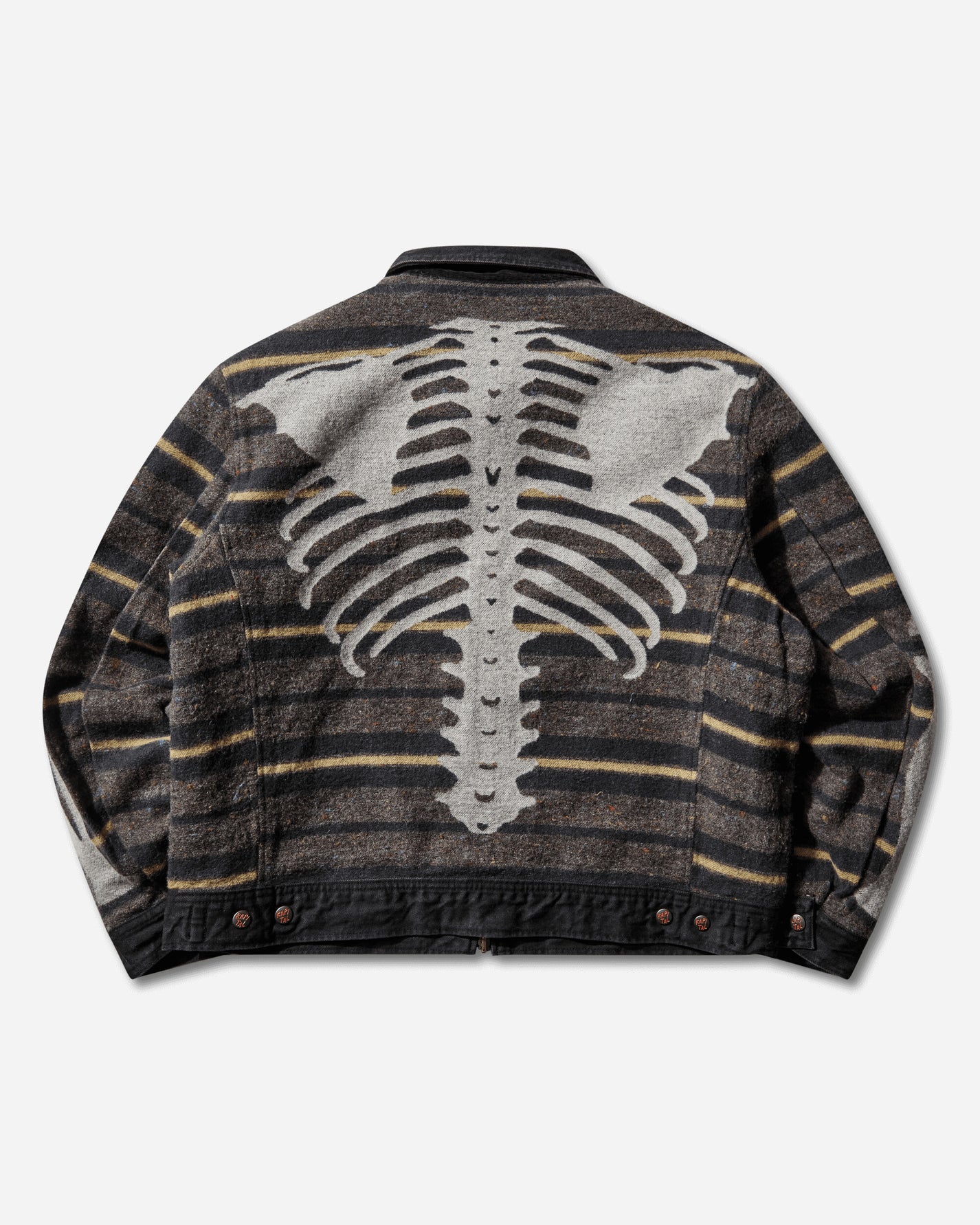 KAPITAL 14Oz Blkxblk Denim Bone Lining Reversible Zipup Work Jacket Black Coats and Jackets Jackets K2310LJ085 BLKXBLK