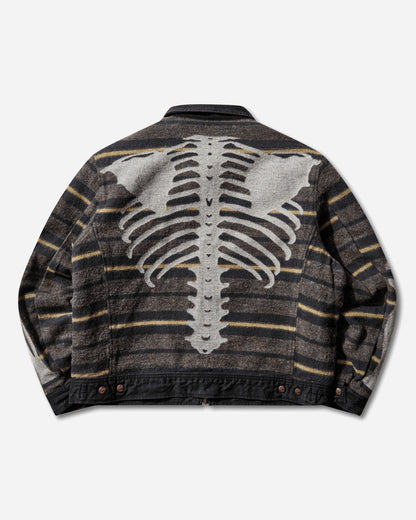 KAPITAL 14Oz Blkxblk Denim Bone Lining Reversible Zipup Work Jacket Black Coats and Jackets Jackets K2310LJ085 BLKXBLK