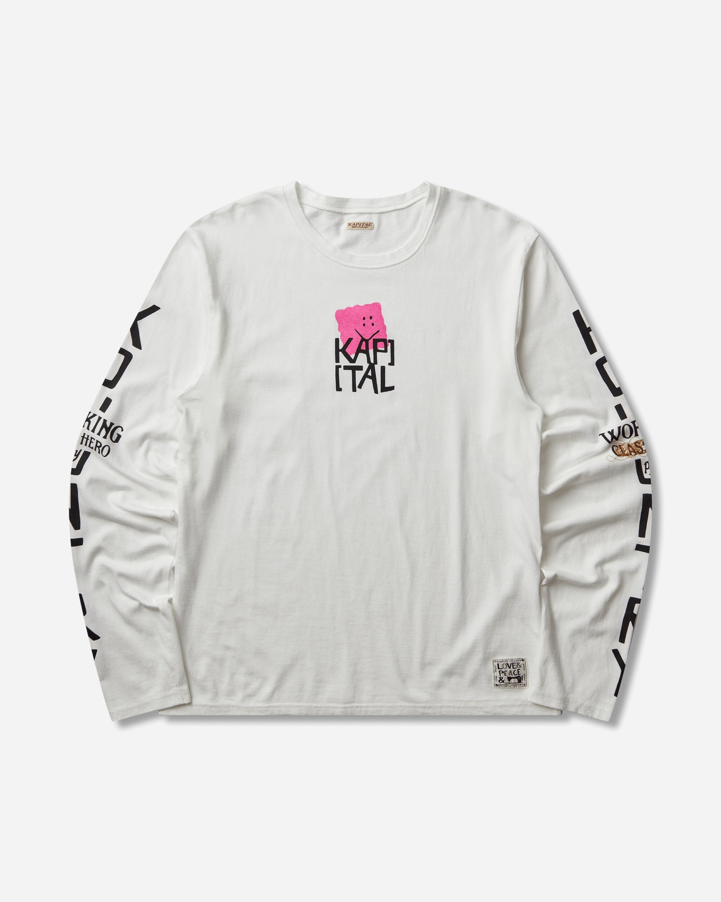 KAPITAL 20/-Jersey Crew Long Sleeve T (Peckish Kap) Pink T-Shirts Longsleeve K2503LC064 PINK